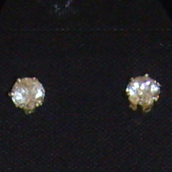 House of Nikolas Silver-Tone and Cubic Zirconia Stud Earrings - Picture 1 of 9
